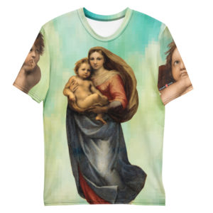 Sistine Madonna with Cherubs T-shirt Apparel Rosary.Team