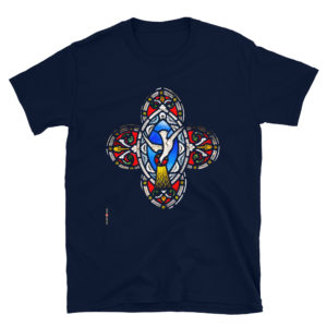 Holy Spirit Stained Glass Short-Sleeve Unisex T-Shirt Apparel Rosary.Team