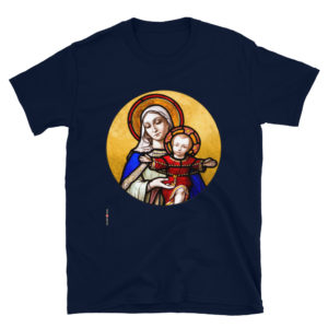 Holy Mother and Divine Child – Short-Sleeve Unisex T-Shirt Apparel Rosary.Team