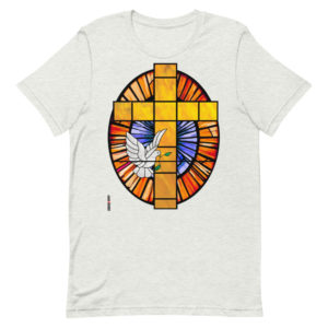 Dove and Cross Short-Sleeve Unisex T-Shirt Apparel Rosary.Team