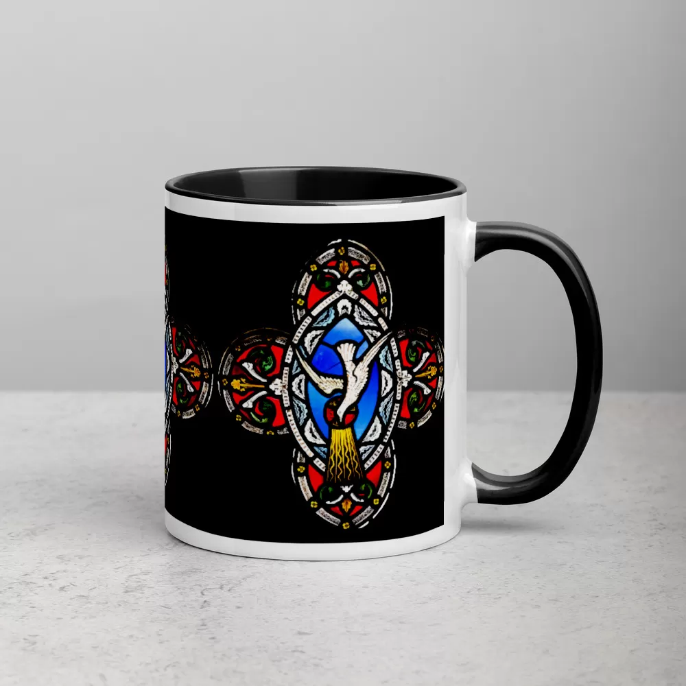 Holy Spirit Stained Glass Mug with Color Inside Drinkware Rosary.Team