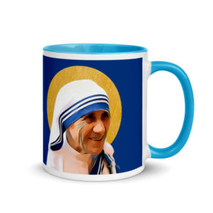 Saint Teresa of Calcutta Mug with Color Inside Drinkware Rosary.Team