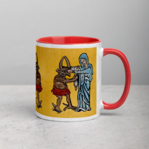 Punch the Devil  Mug with Color Inside Drinkware Rosary.Team