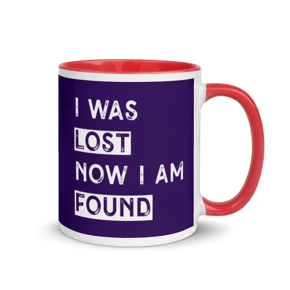 I was lost now I am found – Mug with Color Inside