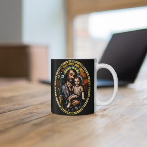 Parabilis – Saint Joseph With Divine Child – Ceramic Mug 11oz Drinkware Rosary.Team
