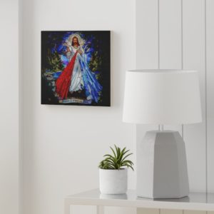 Divine Mercy – Wood Canvas Wall Art Rosary.Team
