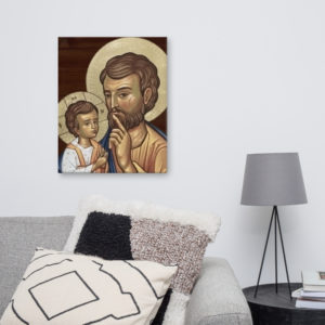 St. Joseph with Divine Child Canvas Wall Art Rosary.Team