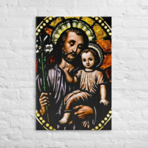 St Joseph, Divine Child Protector Canvas Wall Art Rosary.Team