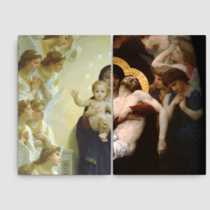 Mysteria Dolorosa Mysteria Gaudiosa – Canvas Bouguereau Diptych – Magnus 48×36 Triptychs Rosary.Team