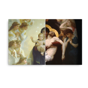 Mysteria Dolorosa Mysteria Gaudiosa – Canvas Bouguereau Diptych – Medium 32×20 Triptychs Rosary.Team