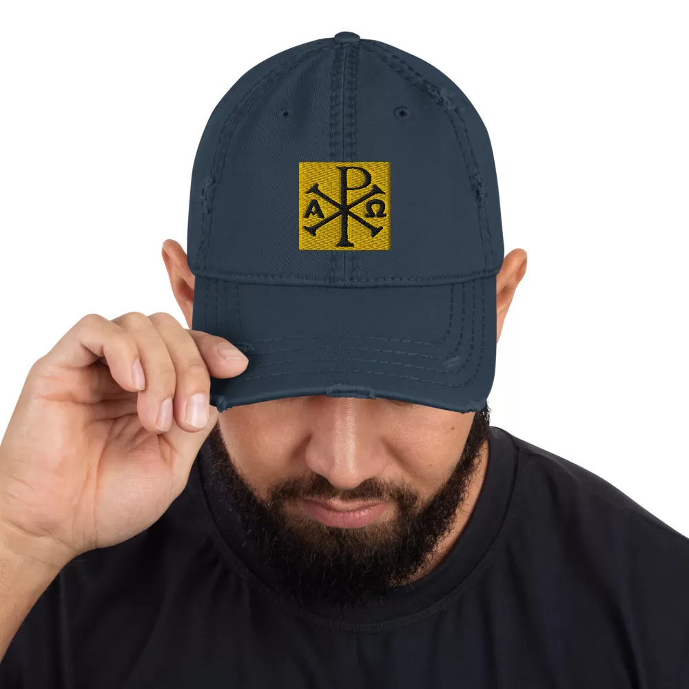 Chi-Rho – Distressed Dad Hat