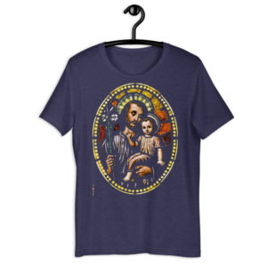 St Joseph, Divine Child Protector Short-Sleeve Unisex T-Shirt Apparel Rosary.Team