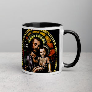 St Joseph, Divine Child Protector Mug with Color Inside Drinkware Rosary.Team