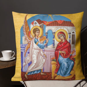 Annunciation Icon G – Premium Pillow Pillows Rosary.Team