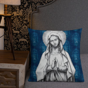 Our Lady – Premium Pillow Pillows Rosary.Team