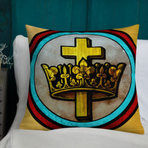 Cross and Crown – Premium Pillow Pillows Rosary.Team