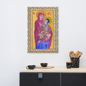 Syriac  Icon of The Theotokos – Canvas Wall Art Rosary.Team