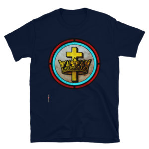 Holy Cross and Crown Short-Sleeve Unisex T-Shirt Apparel Rosary.Team