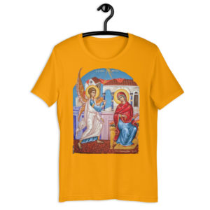 Annunciation Icon Short-Sleeve Unisex T-Shirt Apparel Rosary.Team
