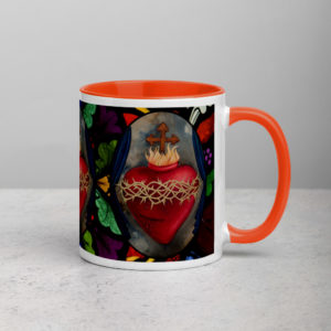 Sacred Heart Unveiled SG – Mug with Color Inside Drinkware Rosary.Team