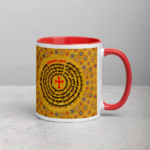 Our Father – Lord’s Prayer in Aramaic (Circle) Mug with Color Inside Drinkware Rosary.Team