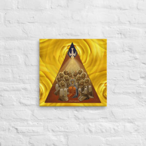 Pentecost Triangular Icon – Canvas Wall Art Rosary.Team