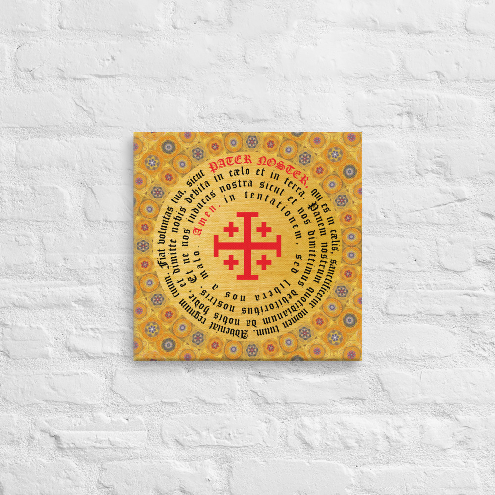 Lord's Prayer (Pater Noster - Latin - Concentric) Canvas