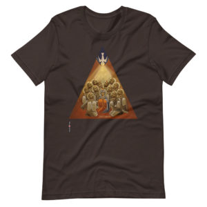 Pentecost Triangular Icon – Short-Sleeve Unisex T-Shirt Apparel Rosary.Team