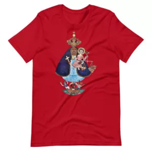 Our Lady of Charity (Caridad del Cobre) Short-Sleeve Unisex T-Shirt Apparel Rosary.Team