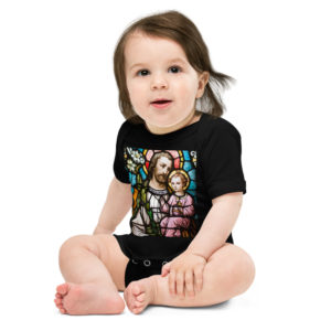 St Joseph with Jesus, the Divine Child - Baby short sleeve one piece
