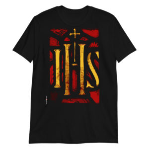 IHS monogram – Short-Sleeve Unisex T-Shirt Apparel Rosary.Team
