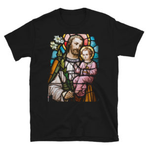 St Joseph with Jesus, the Divine Child - Short-Sleeve Unisex T-Shirt