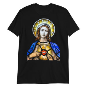 Cor Immaculatum Mariae – Short-Sleeve Unisex T-Shirt Apparel Rosary.Team