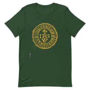 Christogram  IHS – Short-Sleeve Unisex T-Shirt Apparel Rosary.Team
