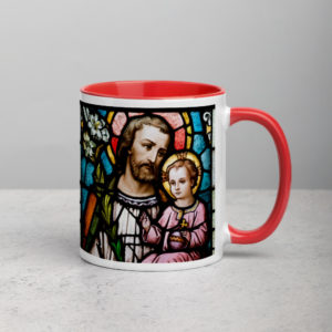 St Joseph with Jesus, the Divine Child – Mug with Color Inside Drinkware Rosary.Team