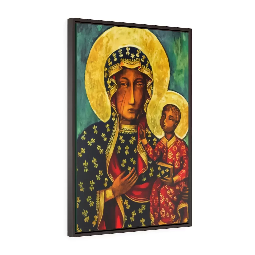 Our Lady of Czestochowa #FramedCanvas Premium Gallery Wrap Canvas Wall Art Rosary.Team