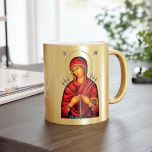 Our Mother Of Sorrows #MetallicMug (Silver / Gold) Drinkware Rosary.Team