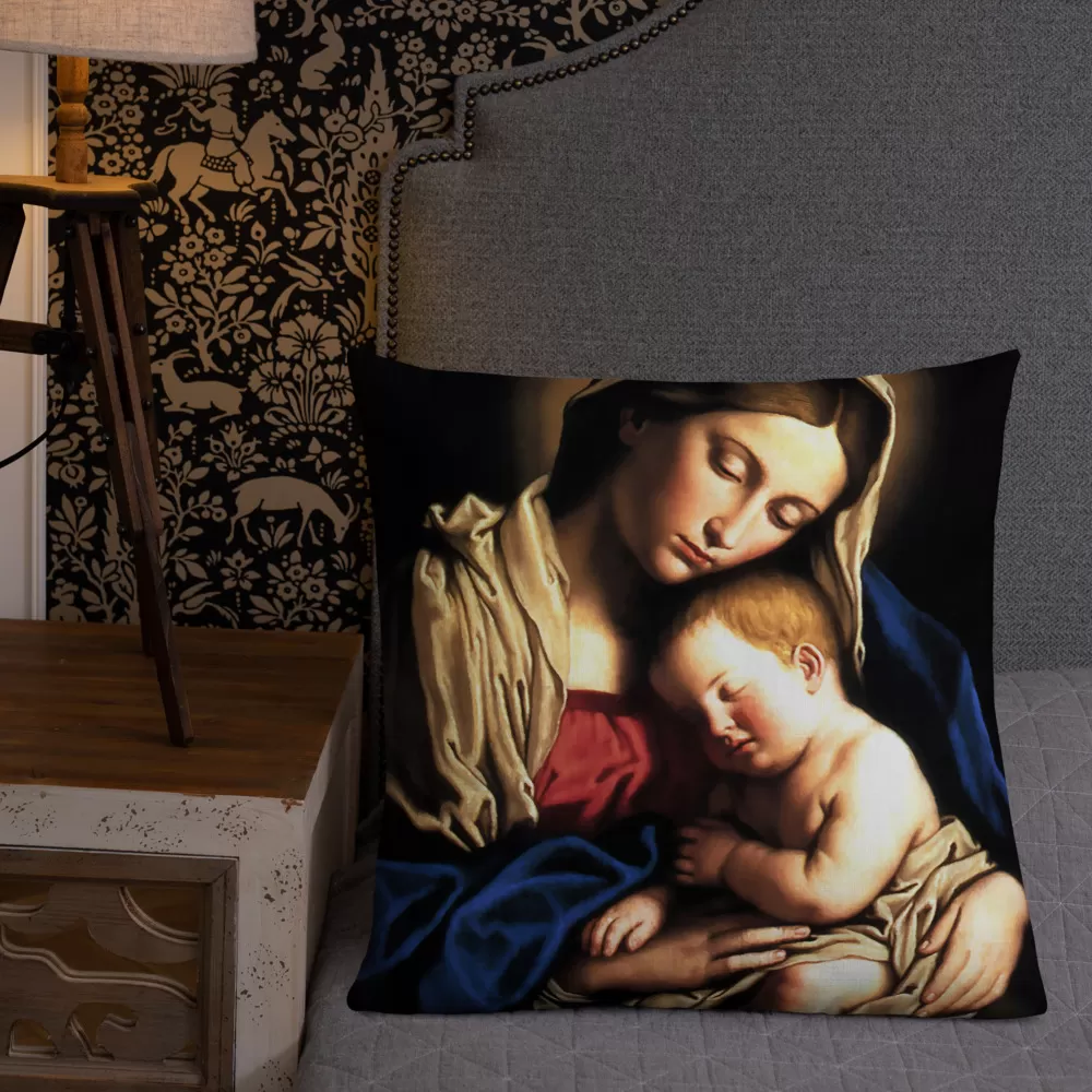 Madonna and Child – Sassoferrato – Premium Pillow