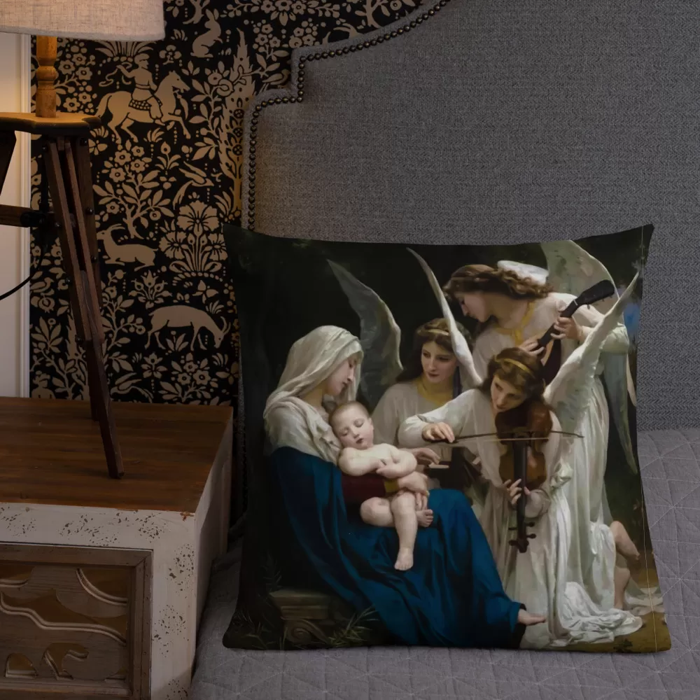 The Virgin with Angels (Bouguereau) Premium Pillow Pillows Rosary.Team