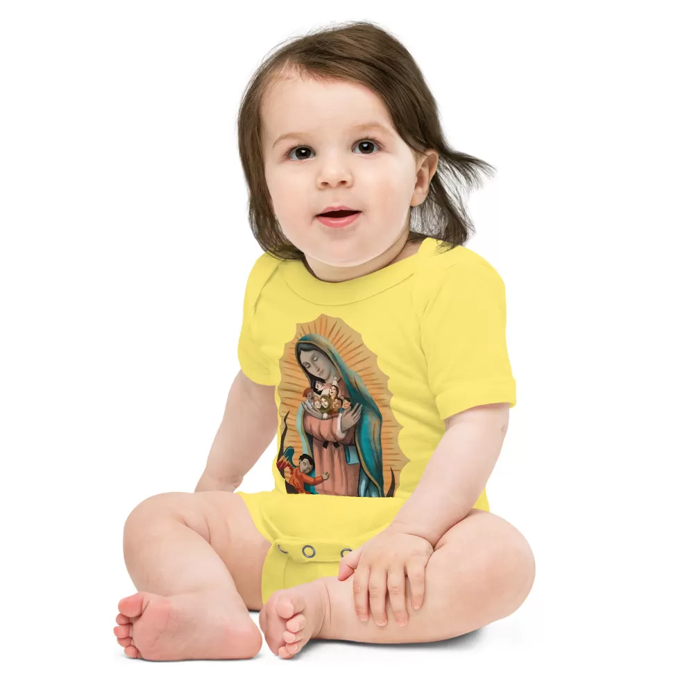 #VirginMary Protect Us – Baby short sleeve one piece