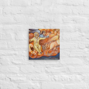 Elijah ascending in the fiery chariot #Canvas