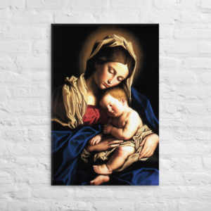 Madonna and Child (Sassoferrato) Canvas Masterpieces Rosary.Team