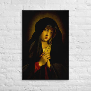The Madonna in Sorrow (Sassoferrato) Canvas Masterpieces Rosary.Team