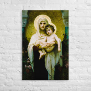 The Madonna of the Roses (Bouguereau) Canvas Masterpieces Rosary.Team