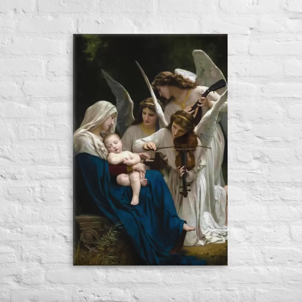 The Virgin with Angels (Bouguereau) Canvas Masterpieces Rosary.Team