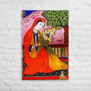 Persian miniature of Jesus and Mary – Canvas Wall Art Rosary.Team
