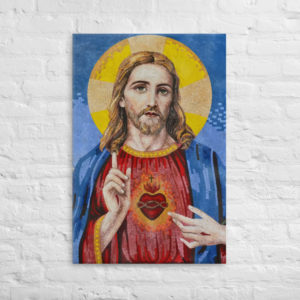 Sacred Heart of Jesus Christ  #Canvas Wall Art Rosary.Team