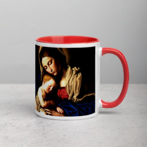 Madonna and Child (Sassoferrato) Mug with Color Inside Drinkware Rosary.Team