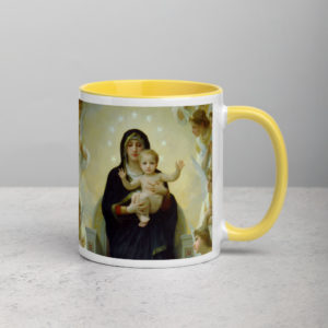 Regina Angelorum (Bouguereau) Mug with Color Inside Drinkware Rosary.Team