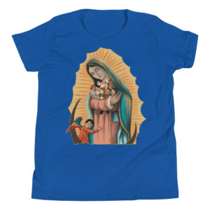 #VirginMary Protect Us – Youth Short Sleeve T-Shirt Apparel Rosary.Team